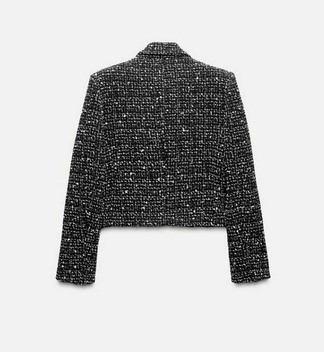 Dwurzędowa marynarka z tkaniny strukturalnej Zara XS 34