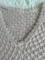 Sweterek robiony na drutach szary S/M
