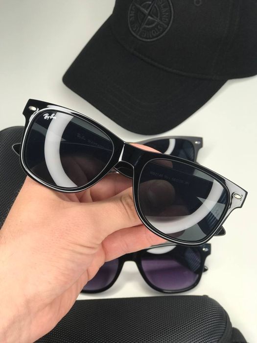 Сонцезахисні окуляри Ray Ban Wayfarer чорні квадратні Вайфарер Чоловіч