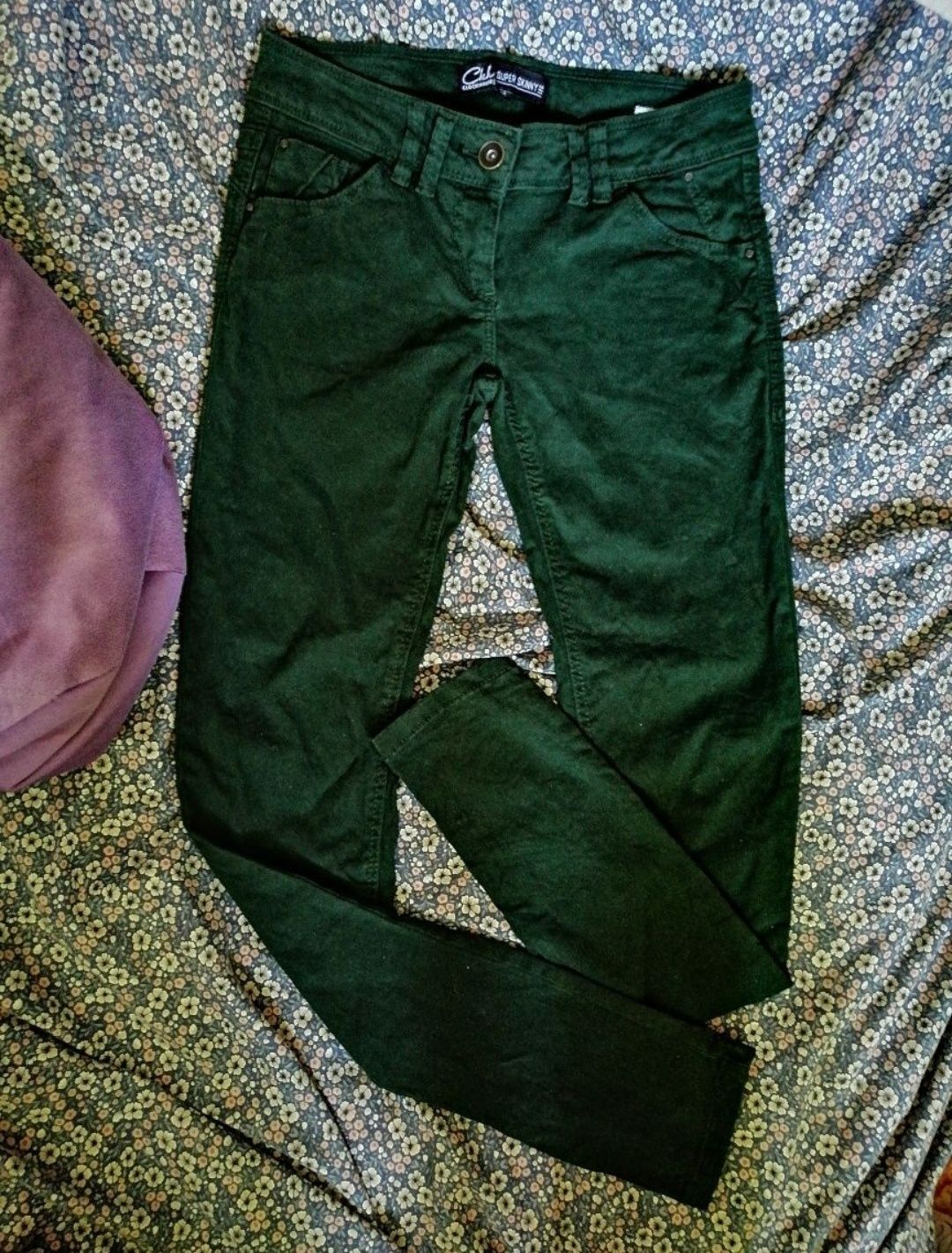 C&A spodnie materiałowe zwężane rurki skinny miły materiał xs