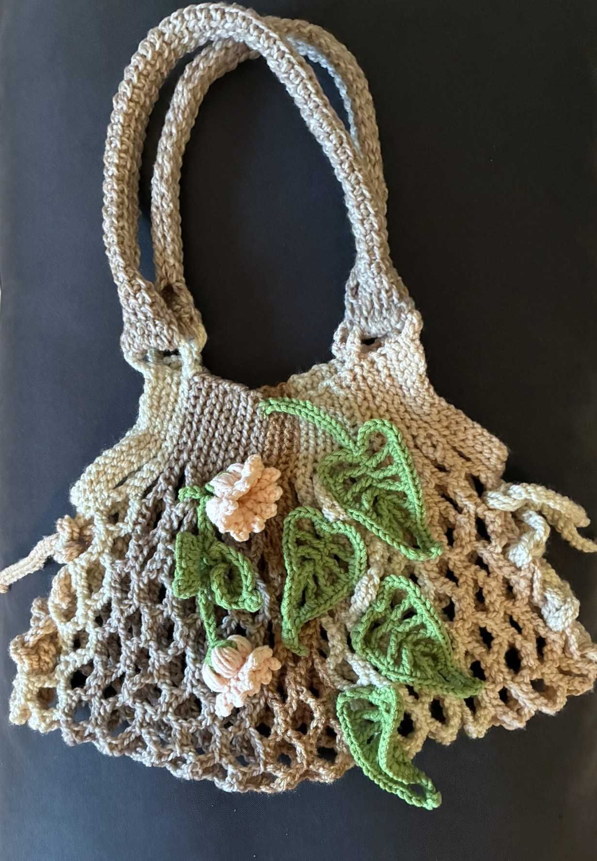 Torba średnia handmade "Leaf & Loop"