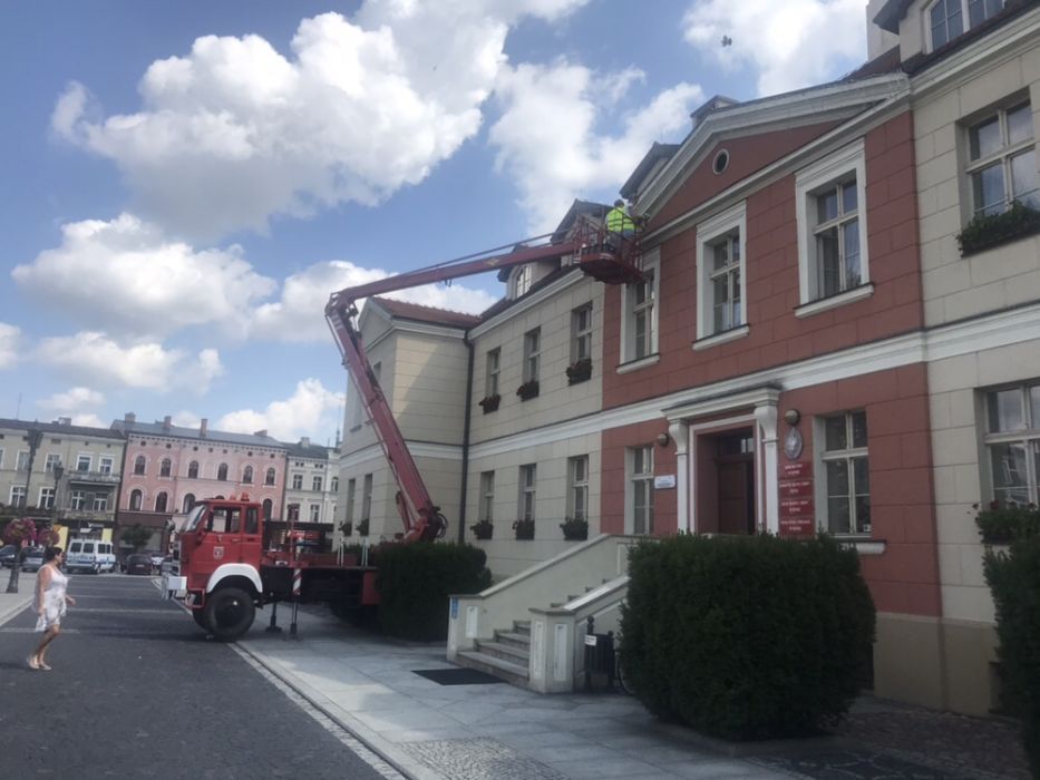 Usługi podnośnikiem koszowym, Wycinka drzew, Usługi koparką, dźwig itp