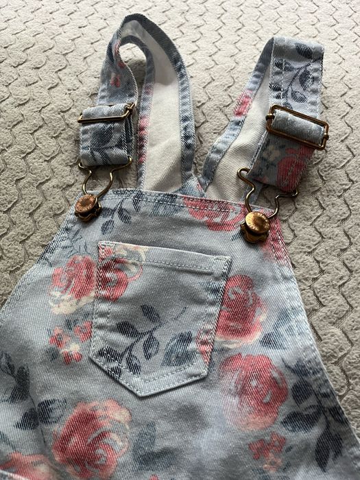 Ogrodniczki dziewczęce kwiaty Denim Co r. 98