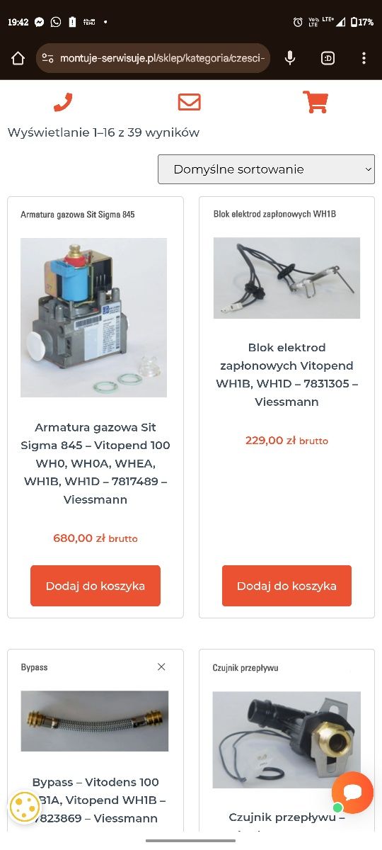Części do kotła Viessmann vitopend wh1b