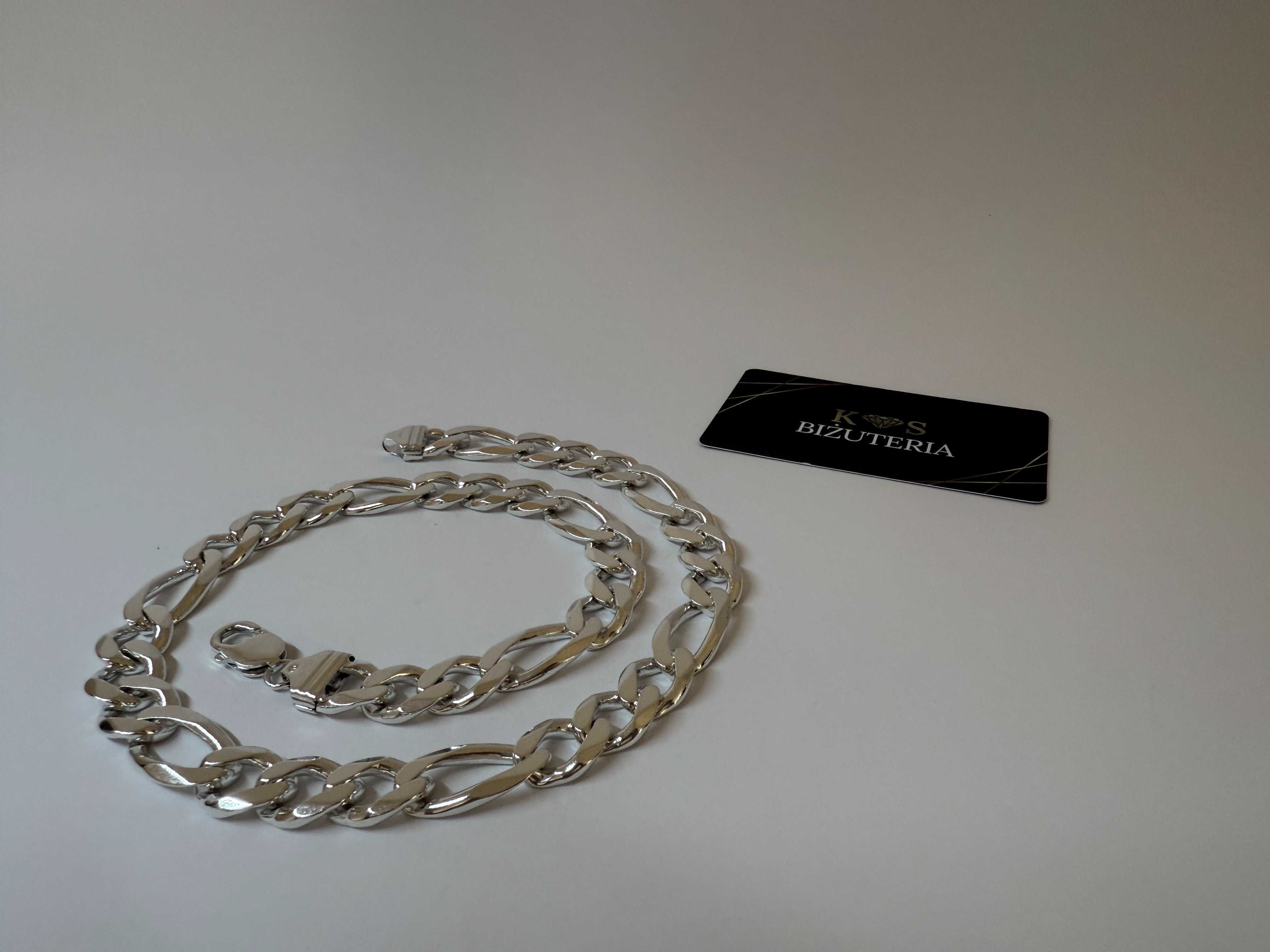 Srebrny Łańcuszek splot Figaro 53 CM 121 GRAM ! PR. 925 Okazja !