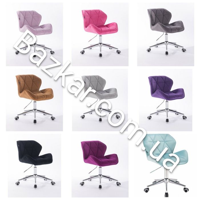 Парикмахерское кресло НС111 велюр, 3 типа опоры, 2 цвета опоры