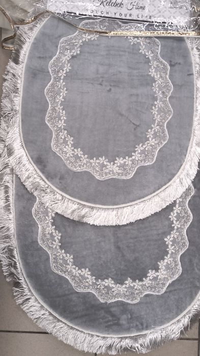 Dywaniki komplet nowy kolory śmietanka róż szary Glamour