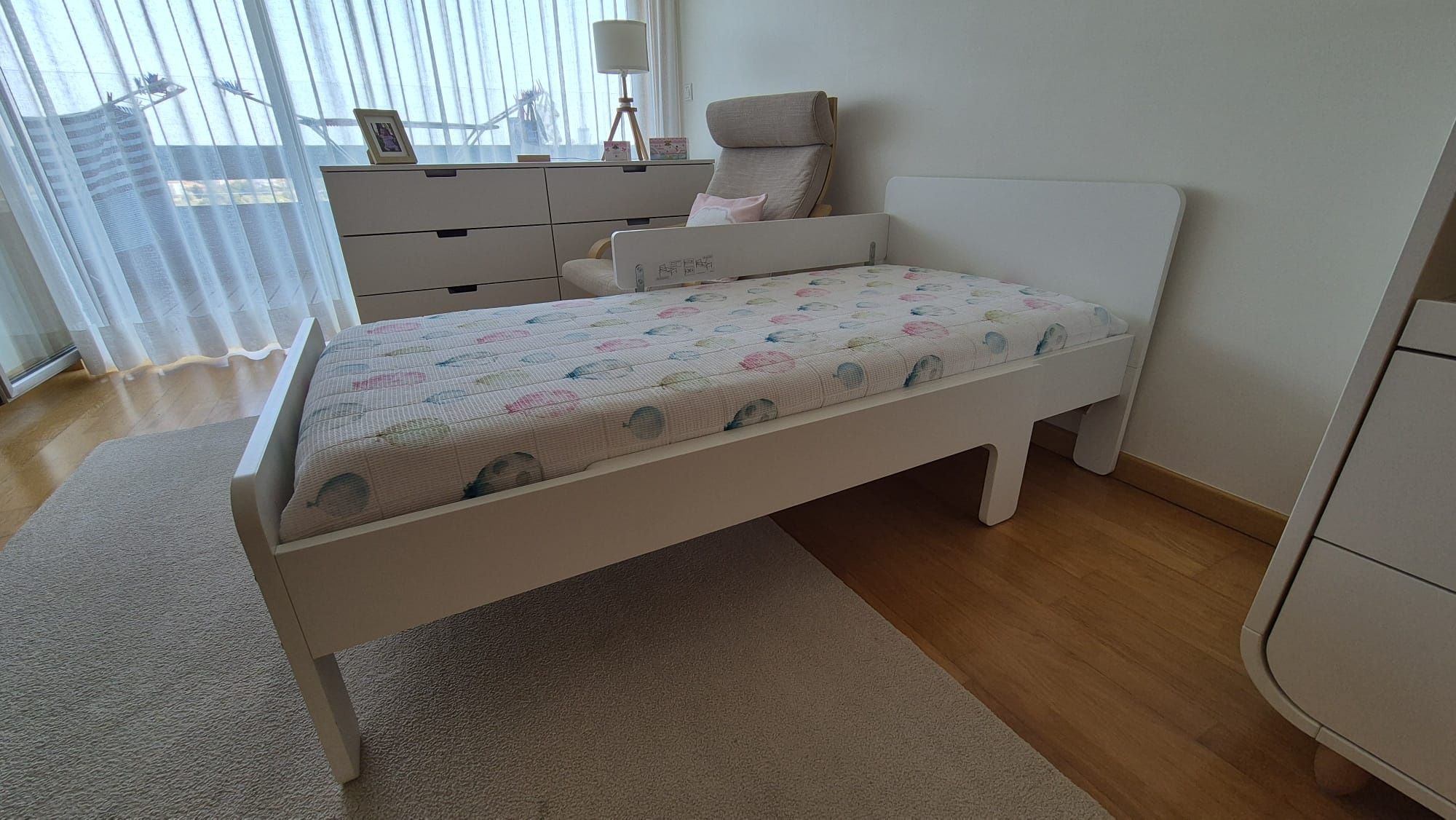 Cama Ikea SLÄKT / NATTAPA + colchão ÖMSINT