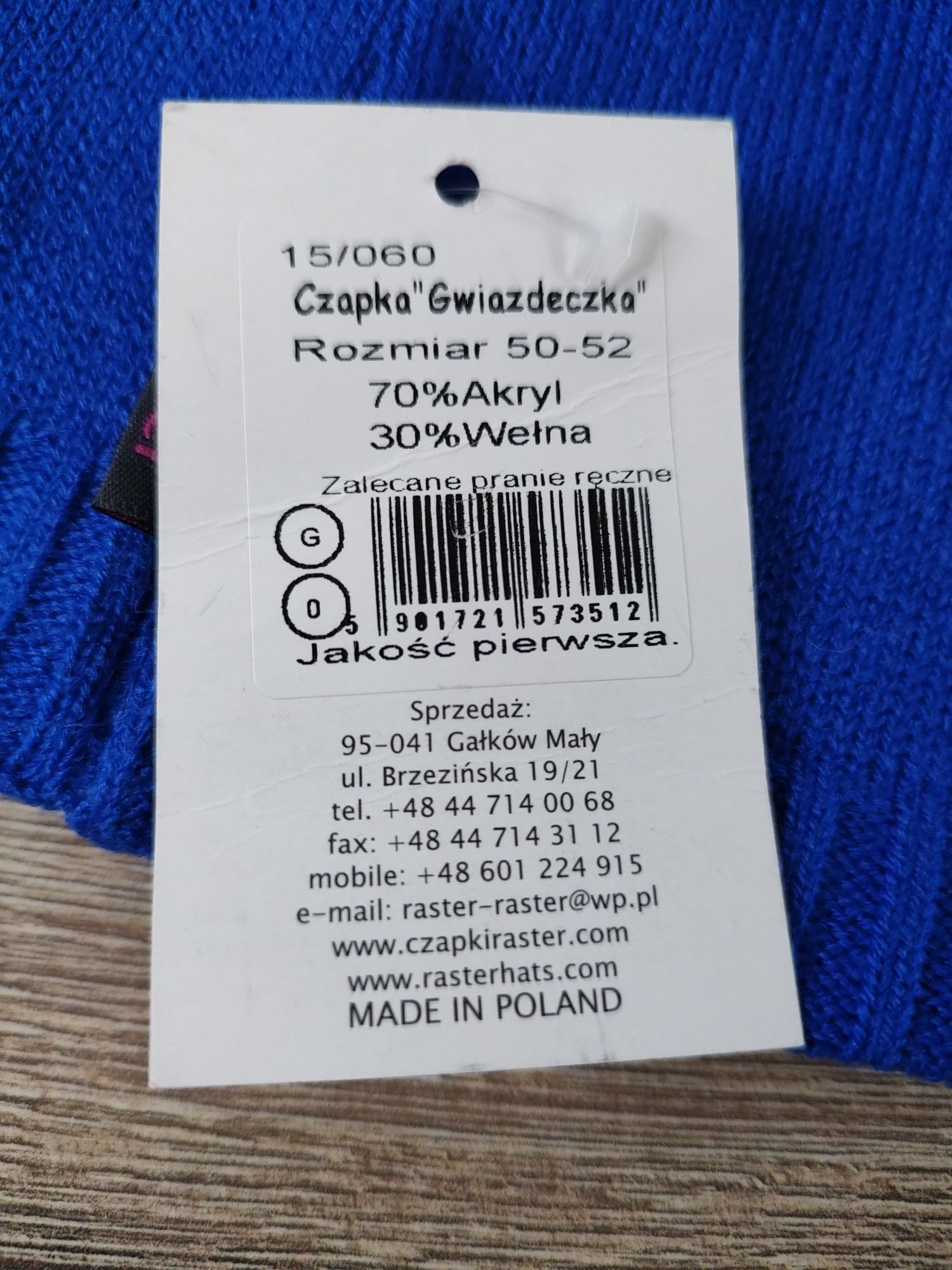 Czapka zimowa Raster obw. 50-52