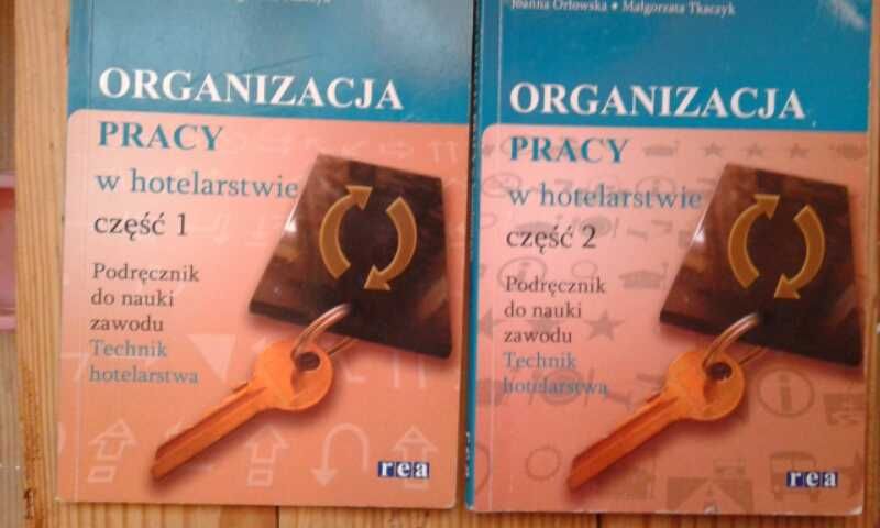 Organizacja pracy w hotelarstiwie 1 i 2 cz.+ 2 książki z testami!!!