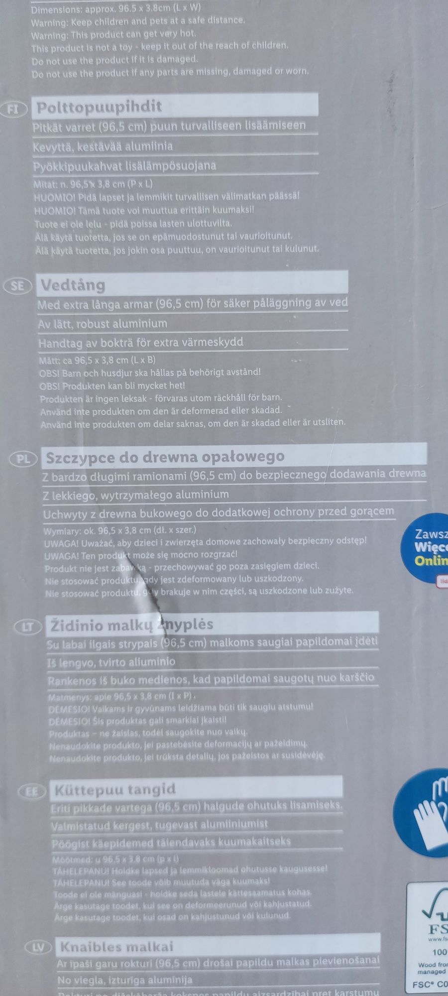 Nowe szczypce do drewna opałowego