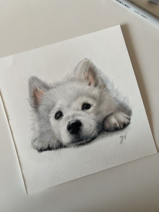 Rysunek psa 15x15 cm