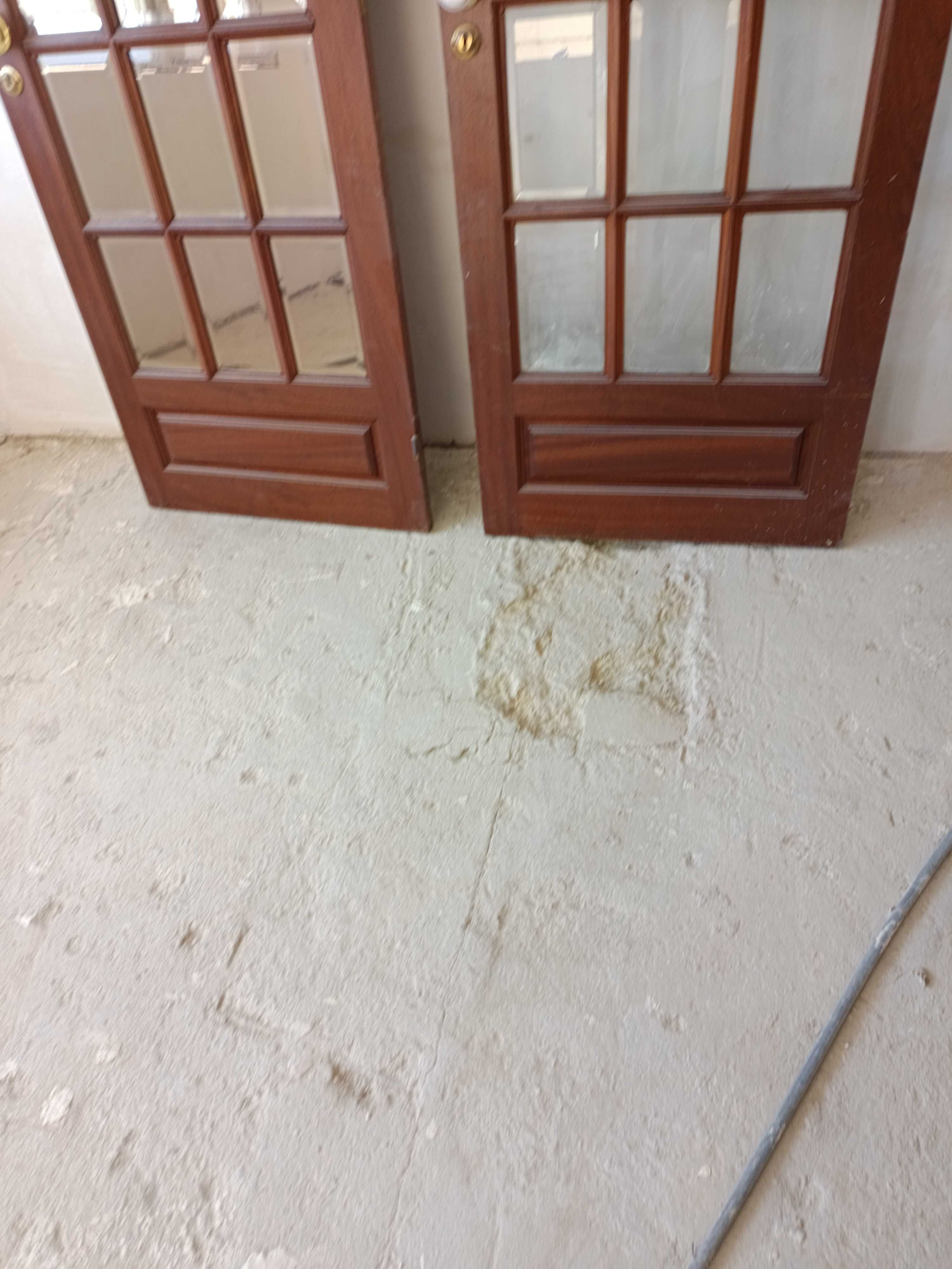 2 portas de madeira maciça com vidro
