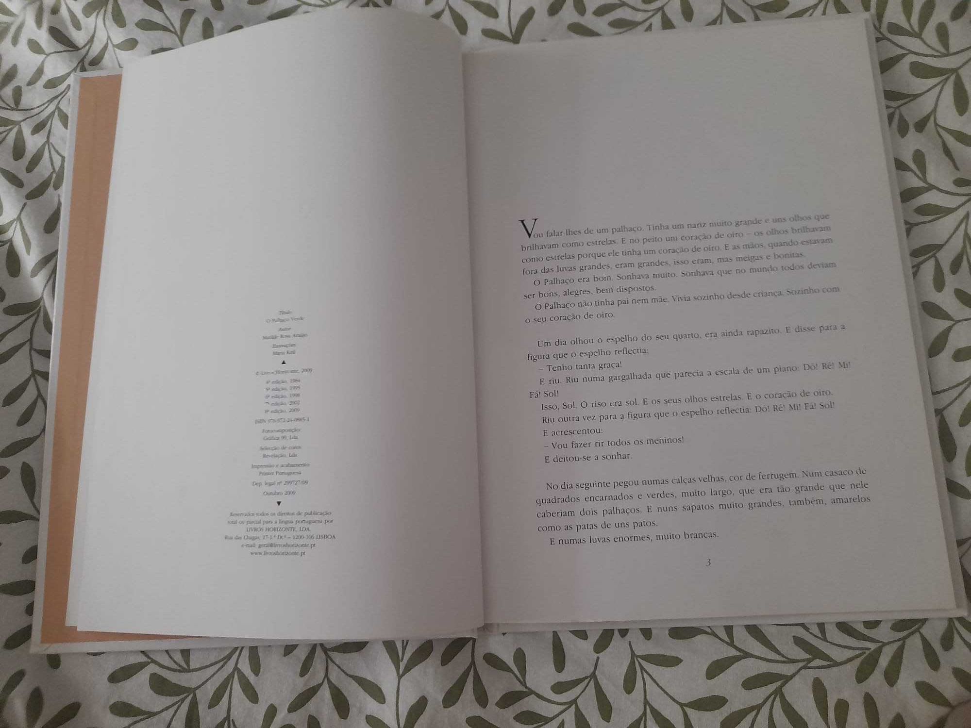 Livro "O Palhaço Verde" de Matilde Rosa Araújo