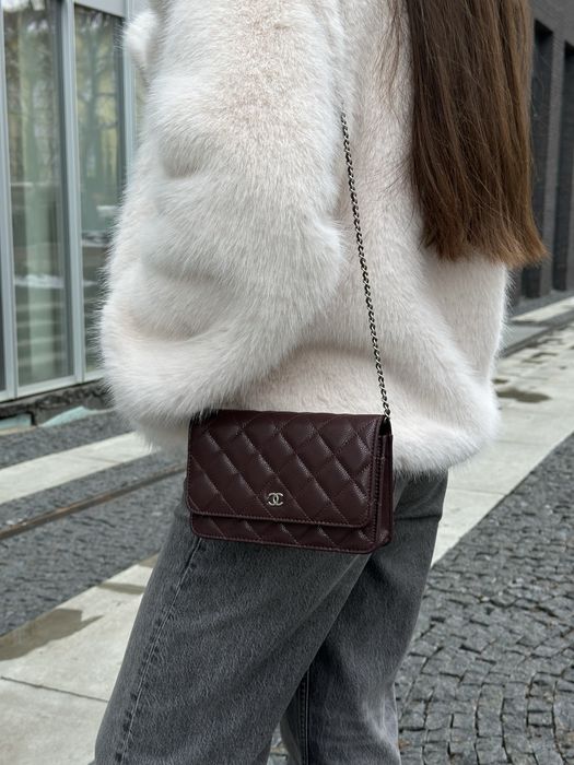 Сумка клатч Chanel Caviar Wallet on Chain WOC Шанель премиум
