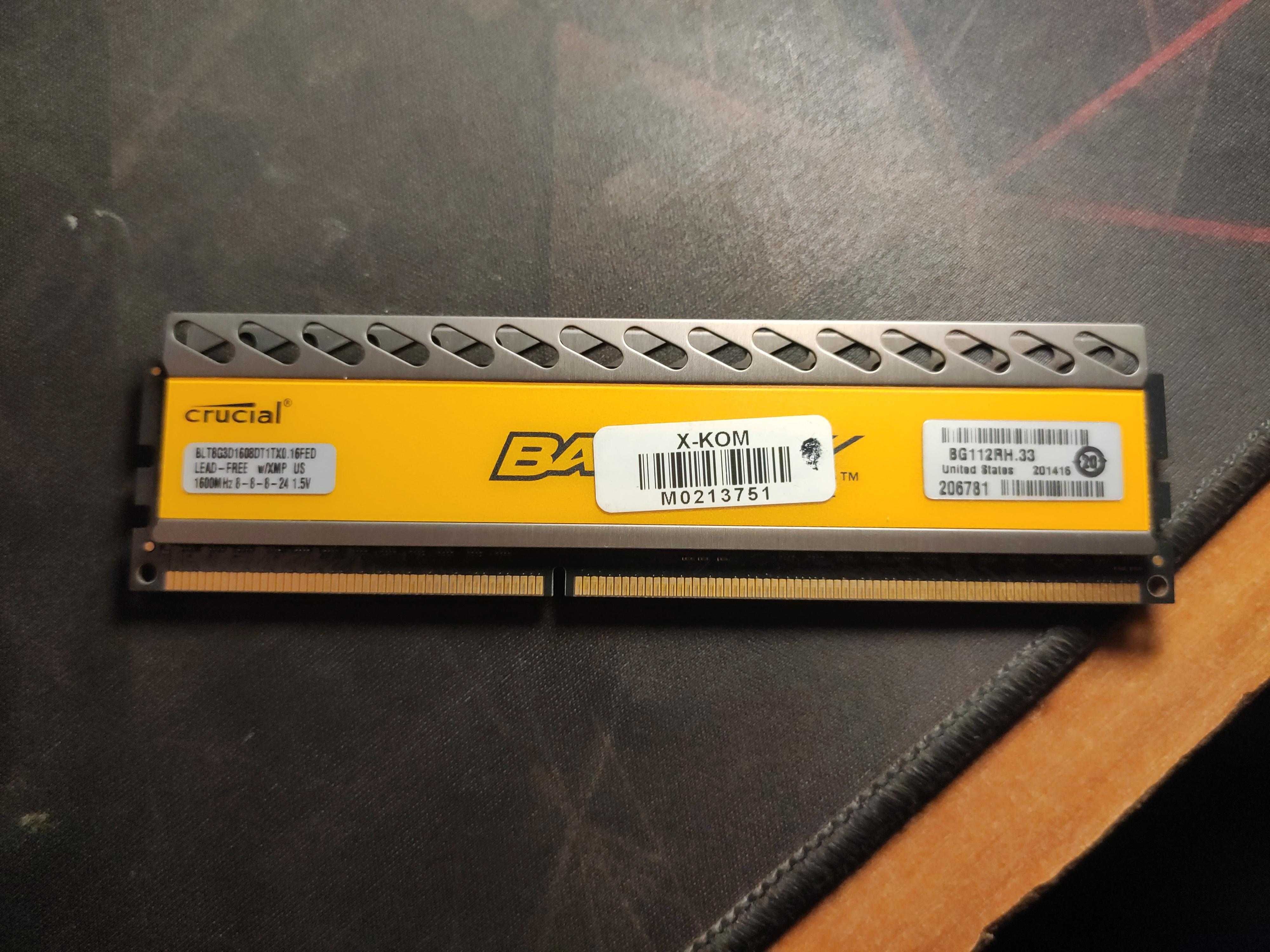 Ram DDR 3 Crucial Ballistix Tactical 1600MHz 1x8GB