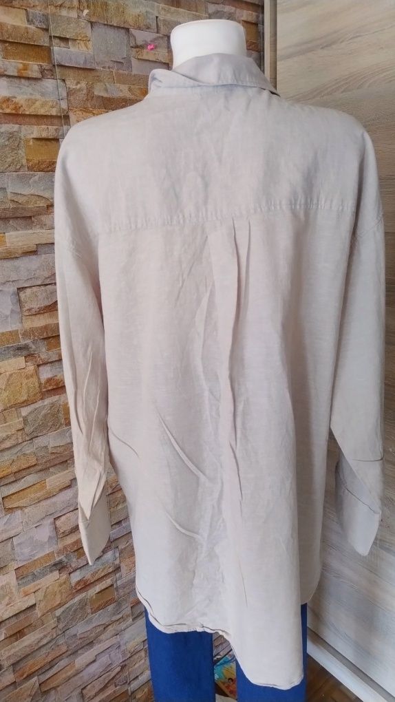Lniana dłuższą koszula oversize plus size