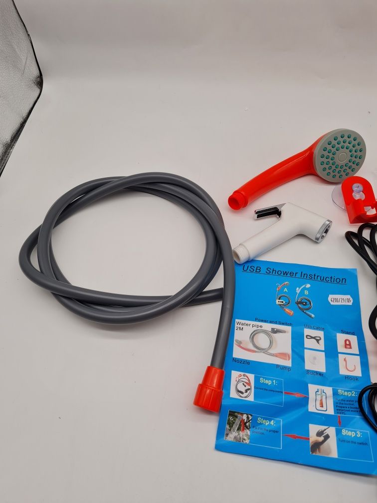 Prysznic kempingowy z pompką zanurzeniową przenośny USB