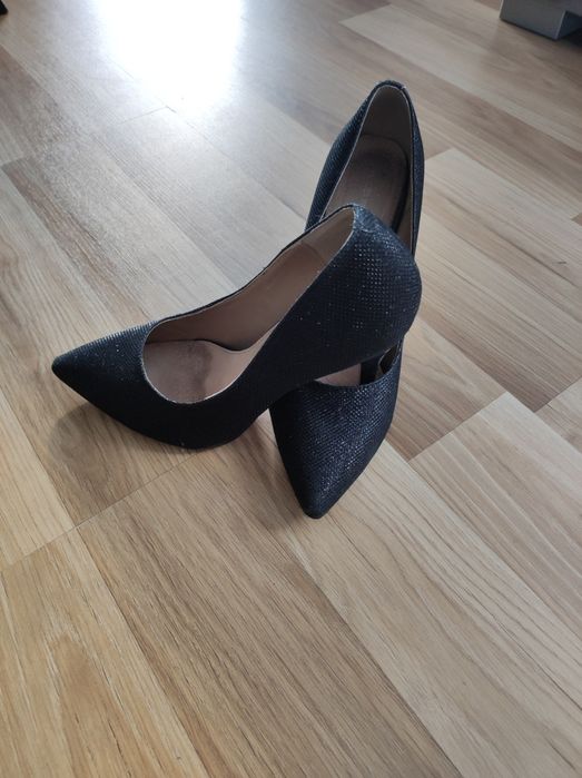 Buty damskie szpilki z brokatem