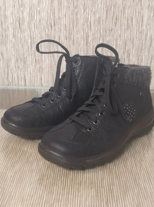 Rieker skórzane buty botki ocieplane wełną jak NOWE r. 38