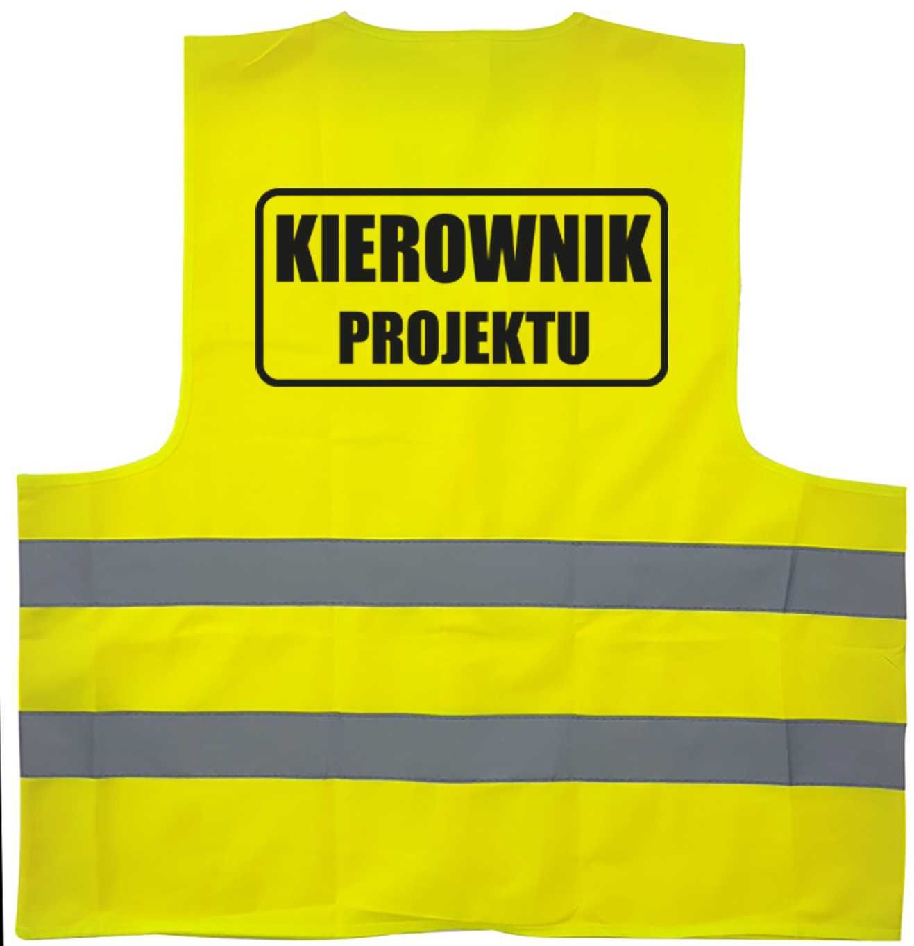 kamizelka odblaskowa, kamizelka z nadrukiem kierownik projektu
