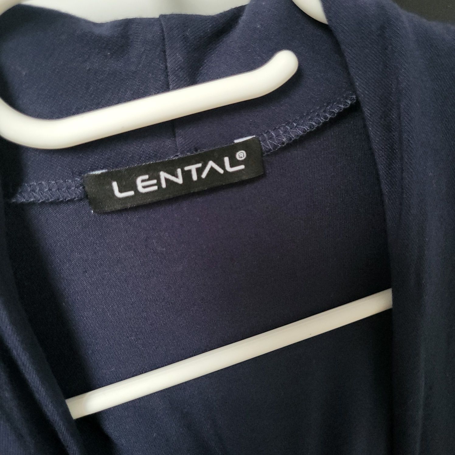 Narzutka kardigan LENTAL, piękny granatowy kolor, wiskoza, nowa 155 zl