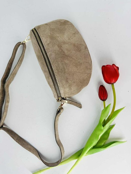 Nowa nerka damska taupe beżowa bestseller