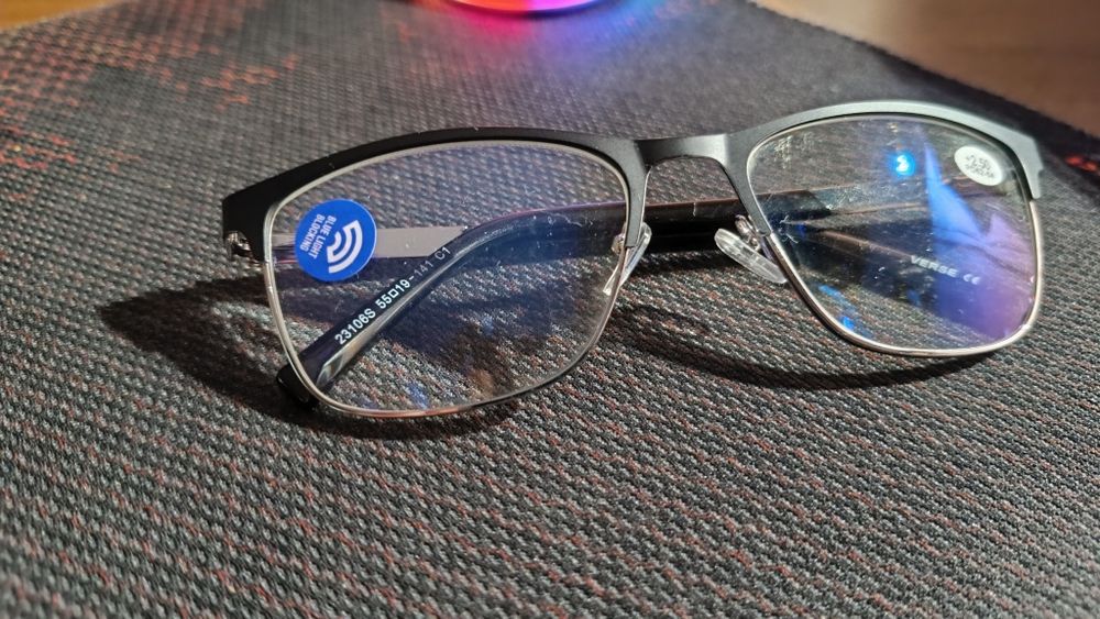 Очки для зрения новые Blue Blocker в металлической оправе +2,5