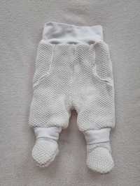 Ocieplane spodnie włóczkowe półśpiochy niemowlęce r.56