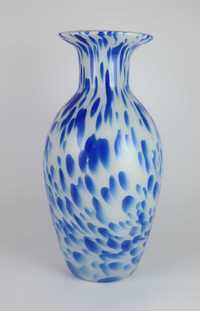 Jarra azul e branca em vidro Murano