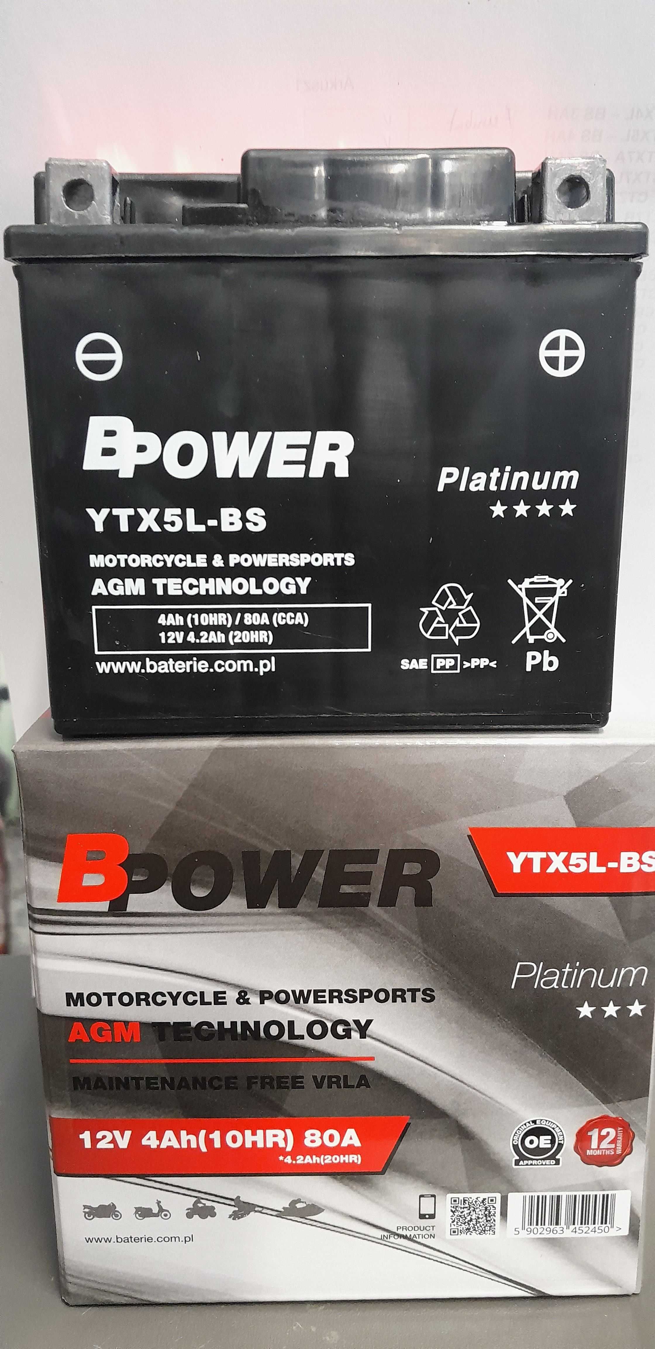 Akumulator Bpower 12V 4AH 80A Skuter