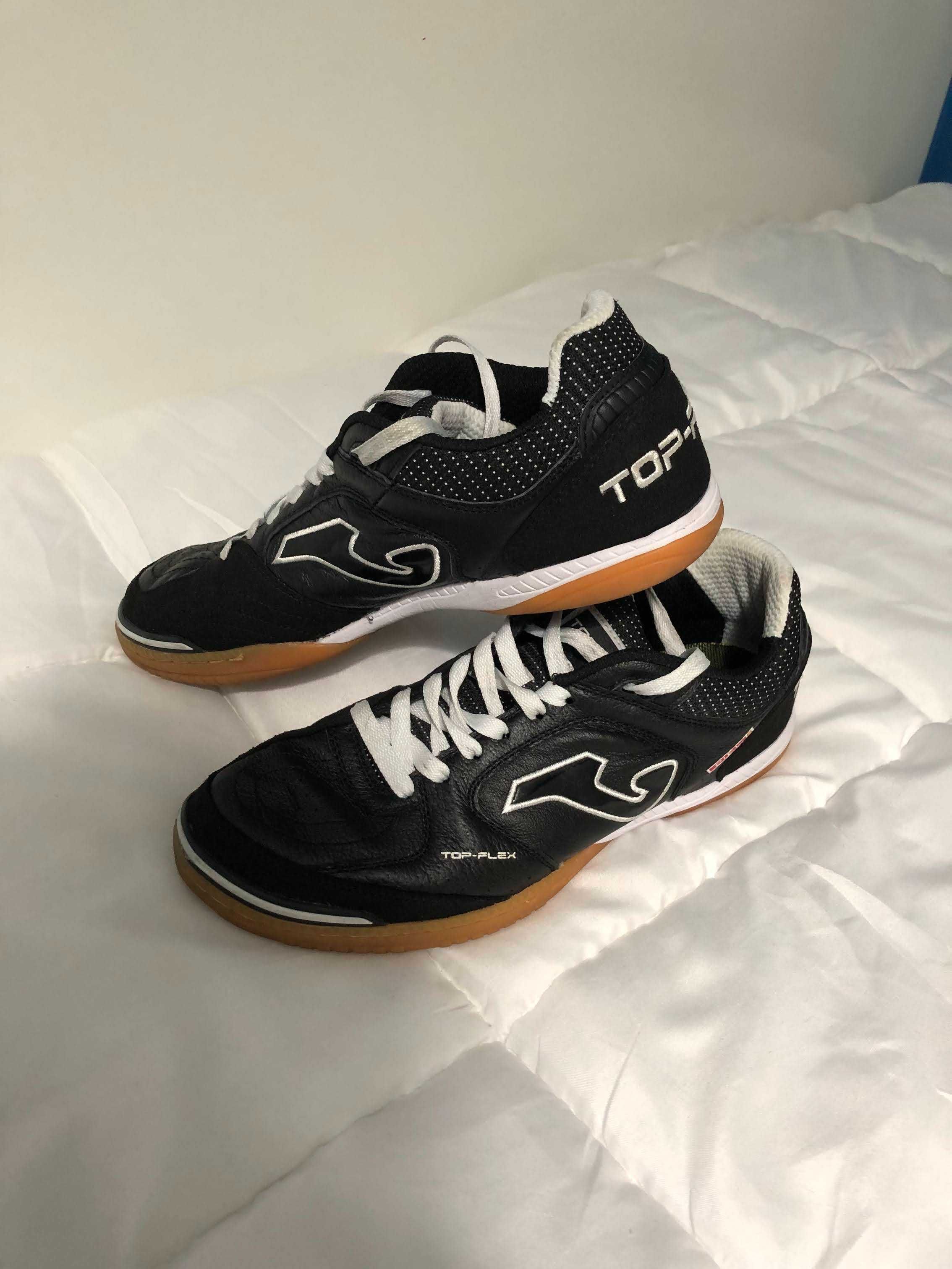 Chuteiras Futsal Joma Top Flex | N40 | Preta e Branca