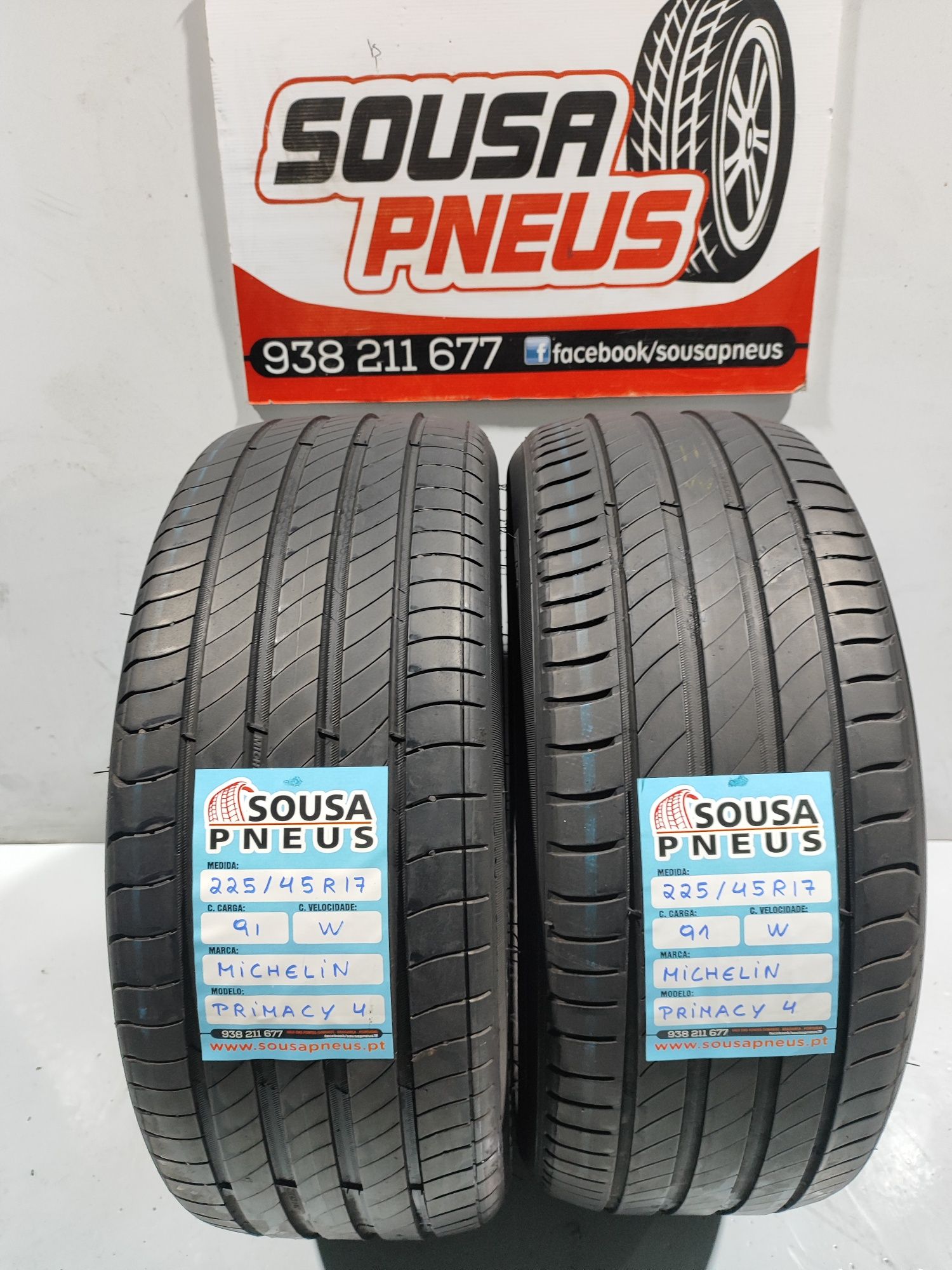 2 pneus semi novos 225-45R17 Michelin - Oferta dos Portes