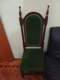 3 cadeiras vintage verde veludo