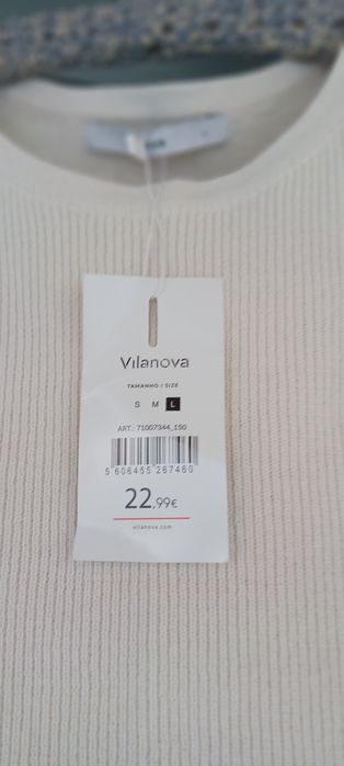 Camisola malha,cor bege, elegante e bonita,tam.38