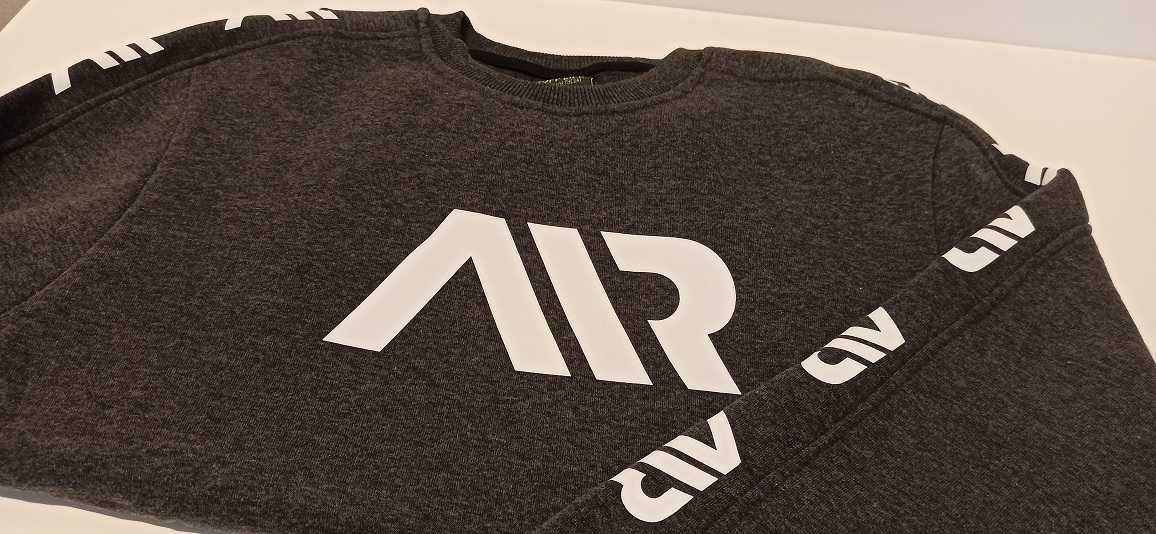 HIT Nowa Bluza Męska Air Vip Lampasy Szara Melanż rozmiar XXL