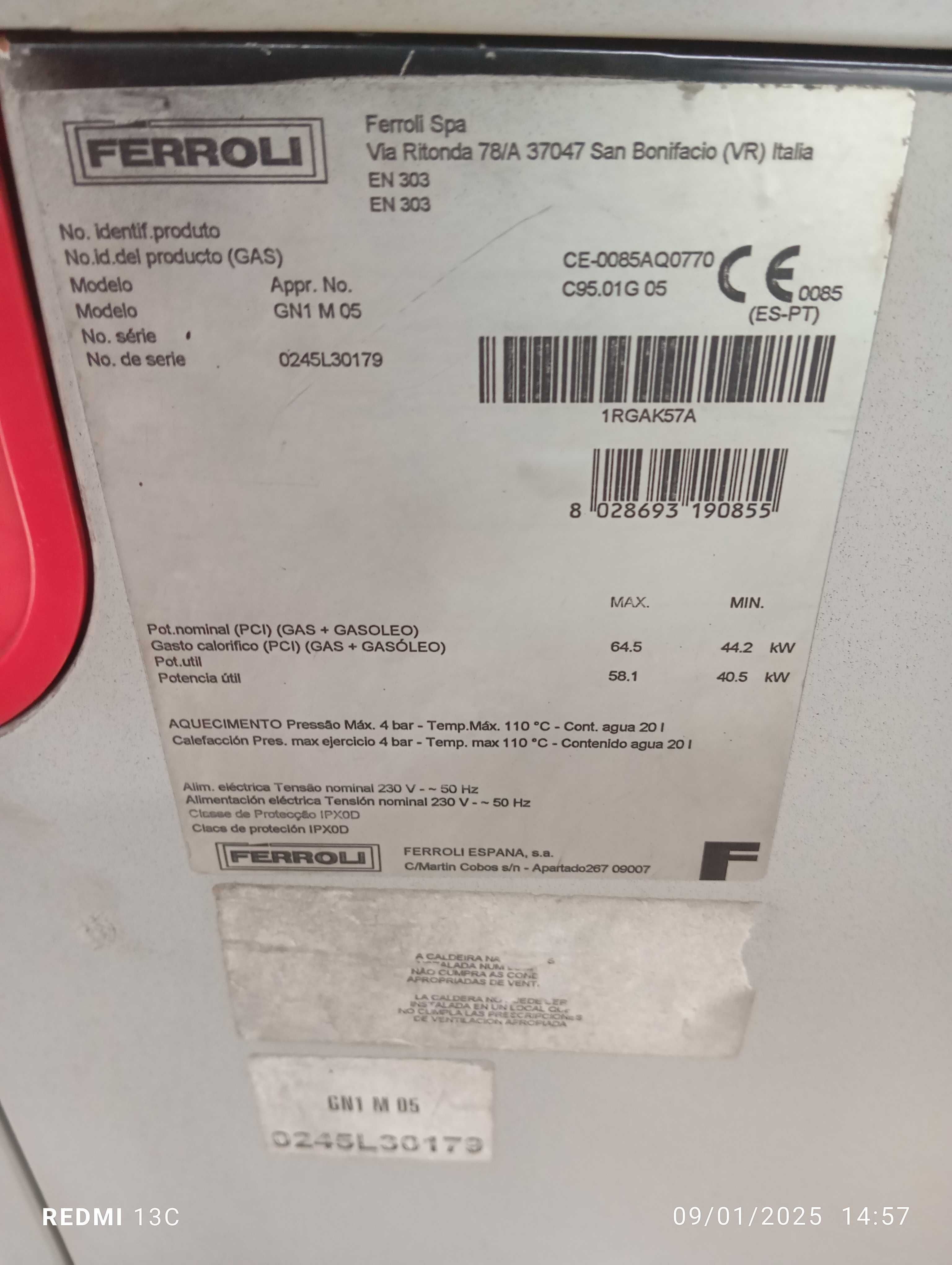 Caldeira a gasóleo FERROLI