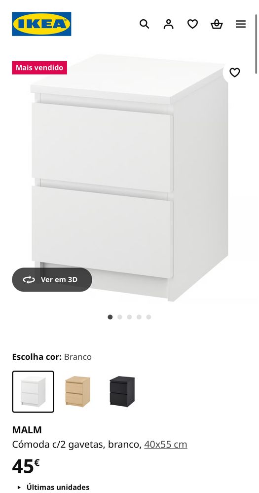 Cómoda MALM IKEA Usada