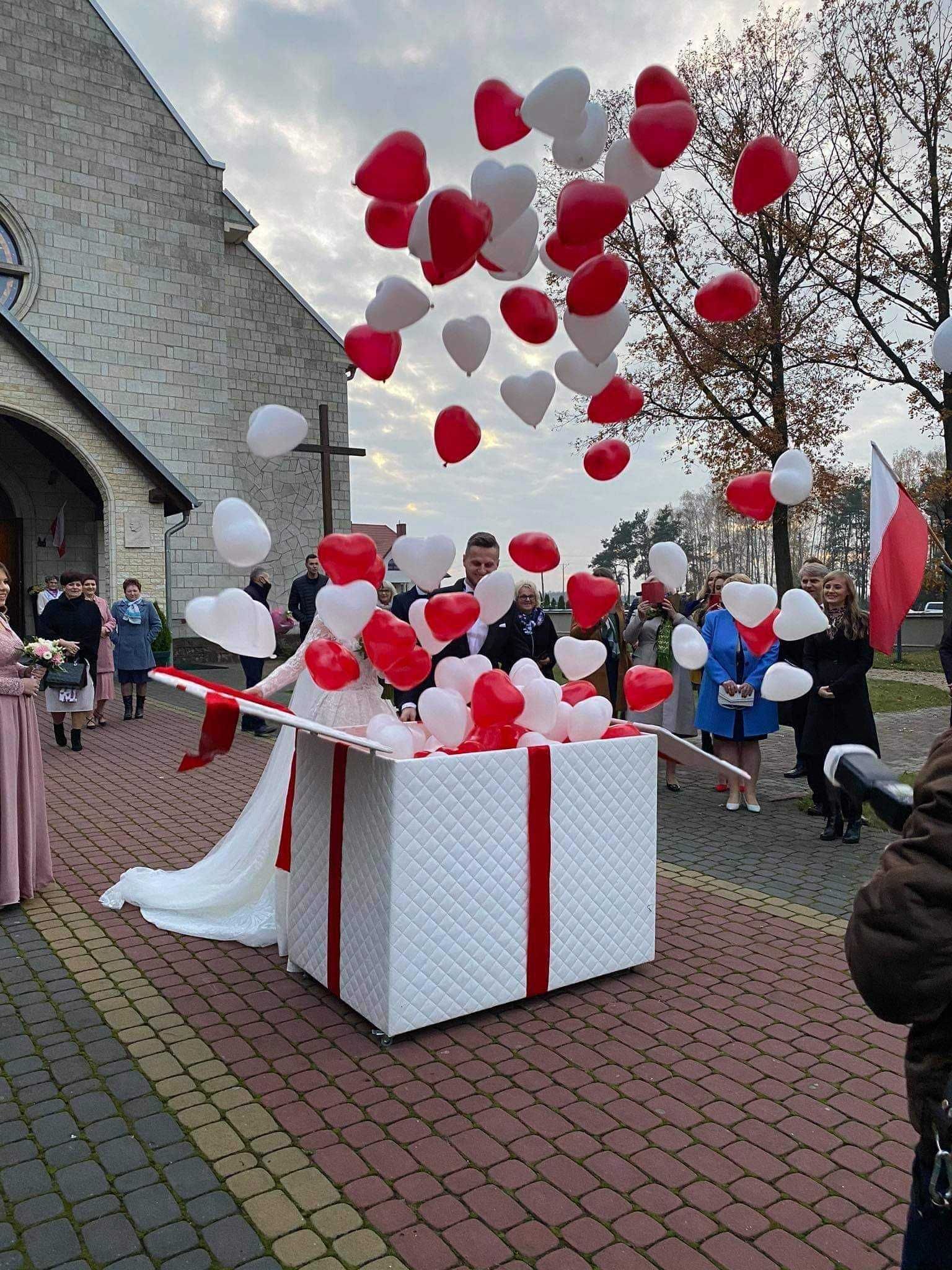 Fotobudka Cięzki Dym Napis Neon Fontanny Iskier balony Hel