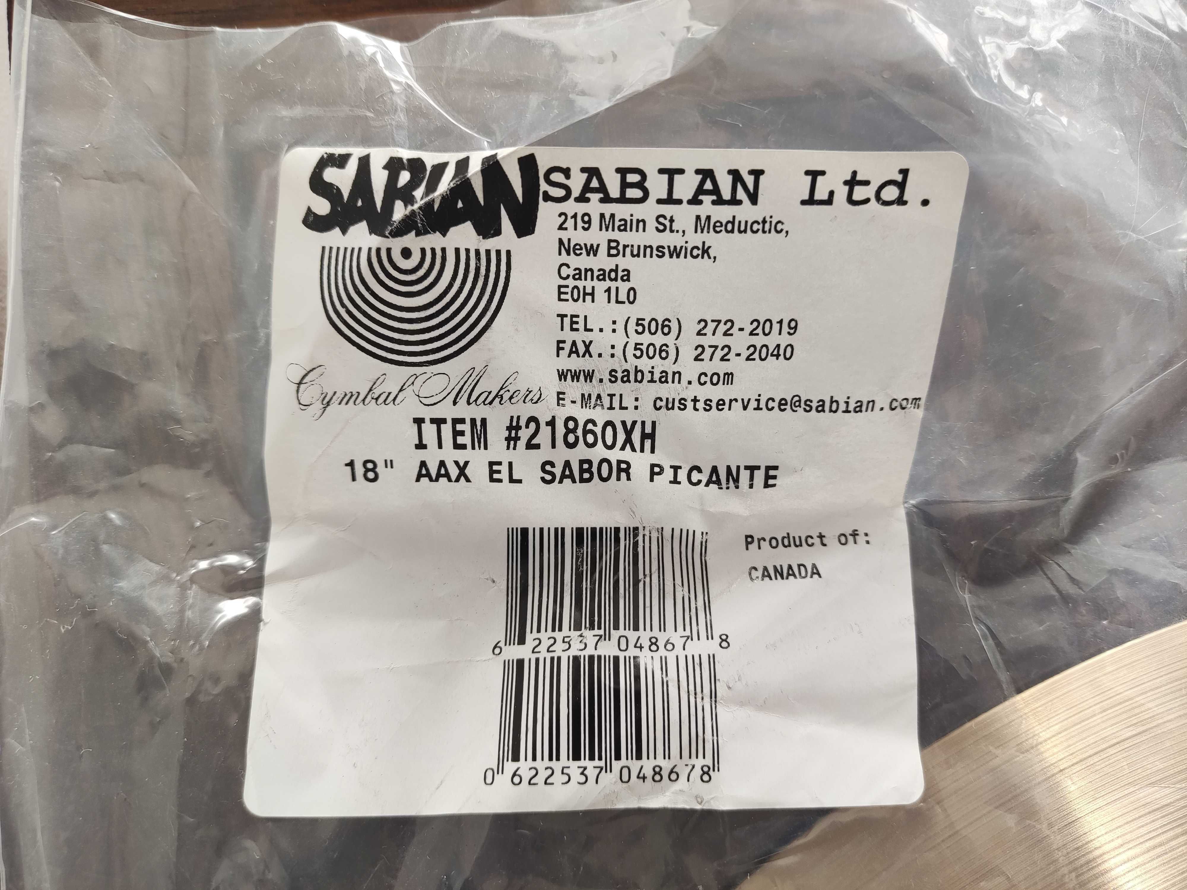 Sabian AAX 18'' El Sabor Picante Hand Crash NOVO