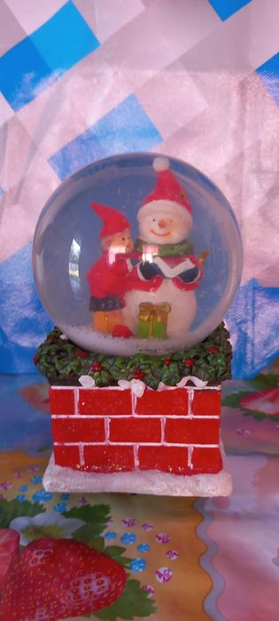 Новогдний музыкальный шар, снеговик