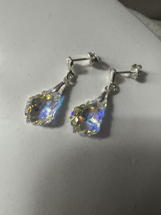 Swarovski kryształy kolczyki srebro