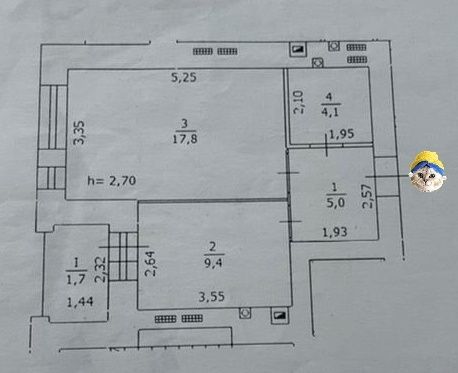 Продам 1к квартиру 40м2 м. Буча! 3й поверх, є газ!