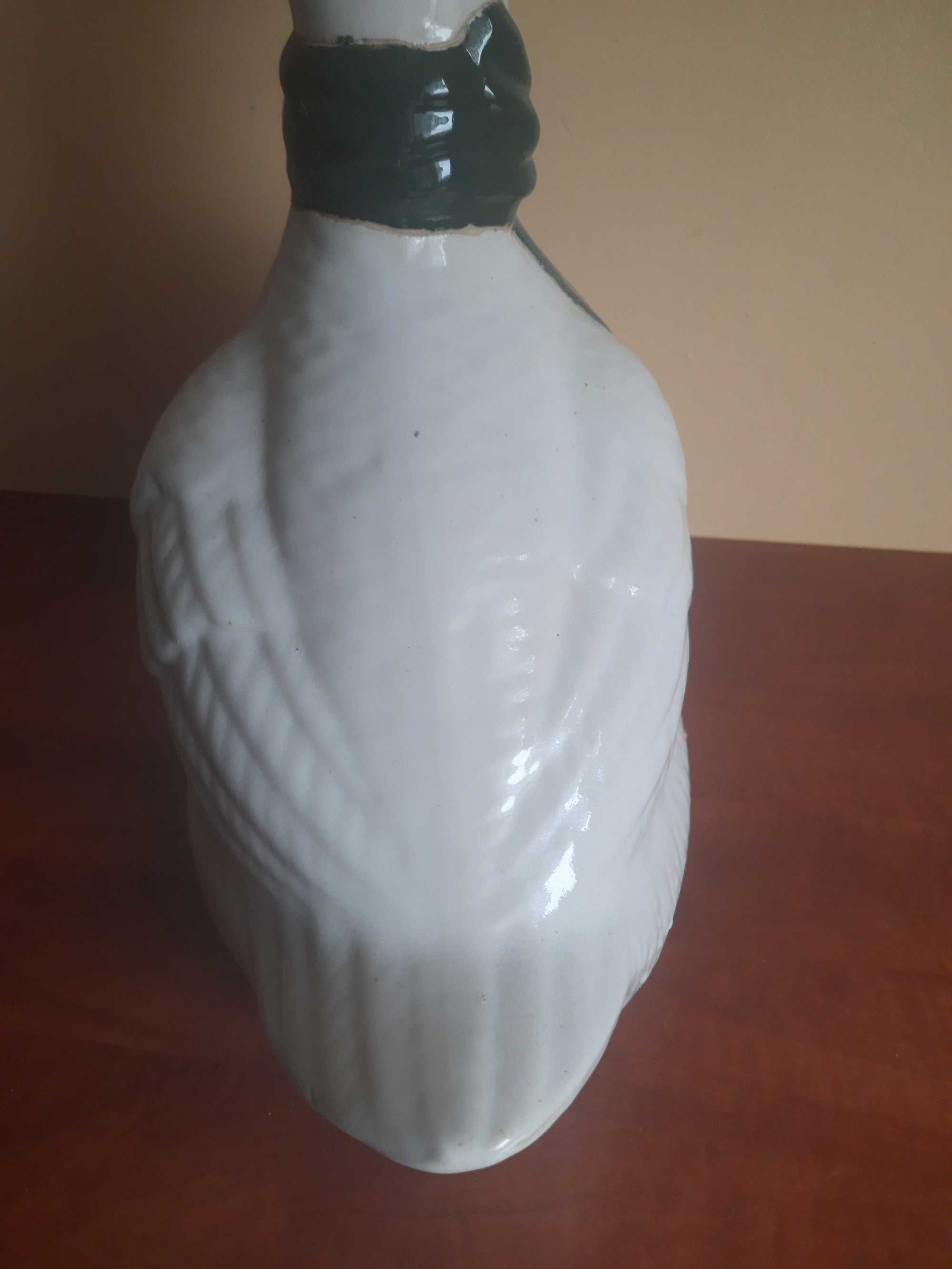 duża, biała gęś, ozdoba z ceramiki, 42 cm