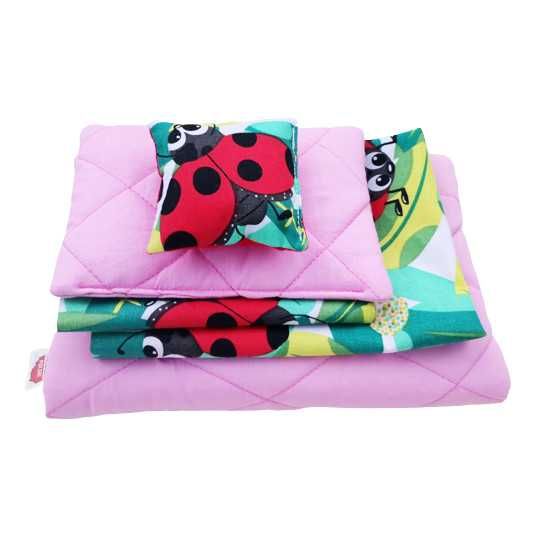 Kolekcja Bobi- Pościel dla lalki Biedronki Poszewki i wkłady- 5 części