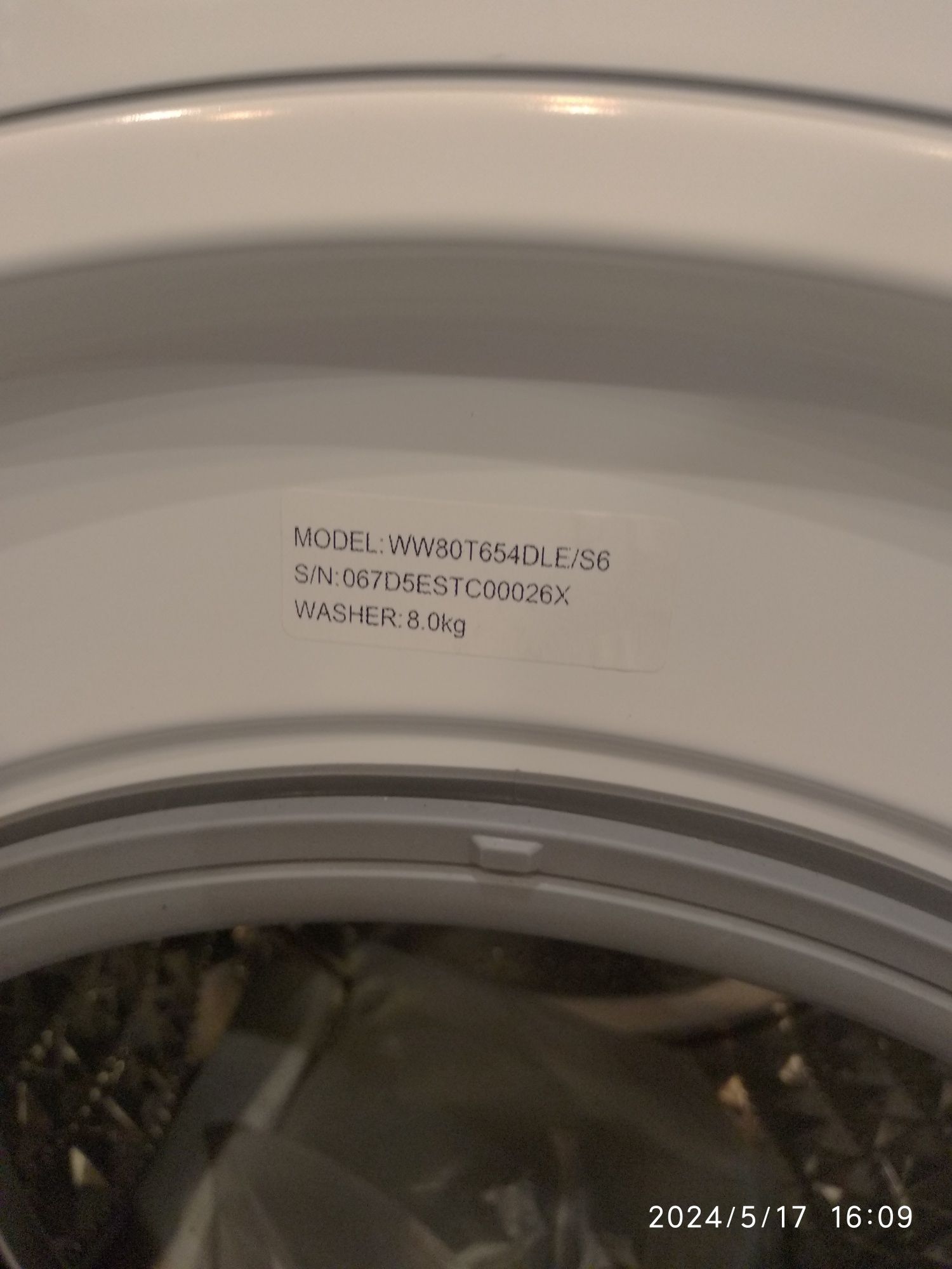 OUTLET Janki ul Wspólna 6 Pralka SAMSUNG WW80T654DLE AI Control