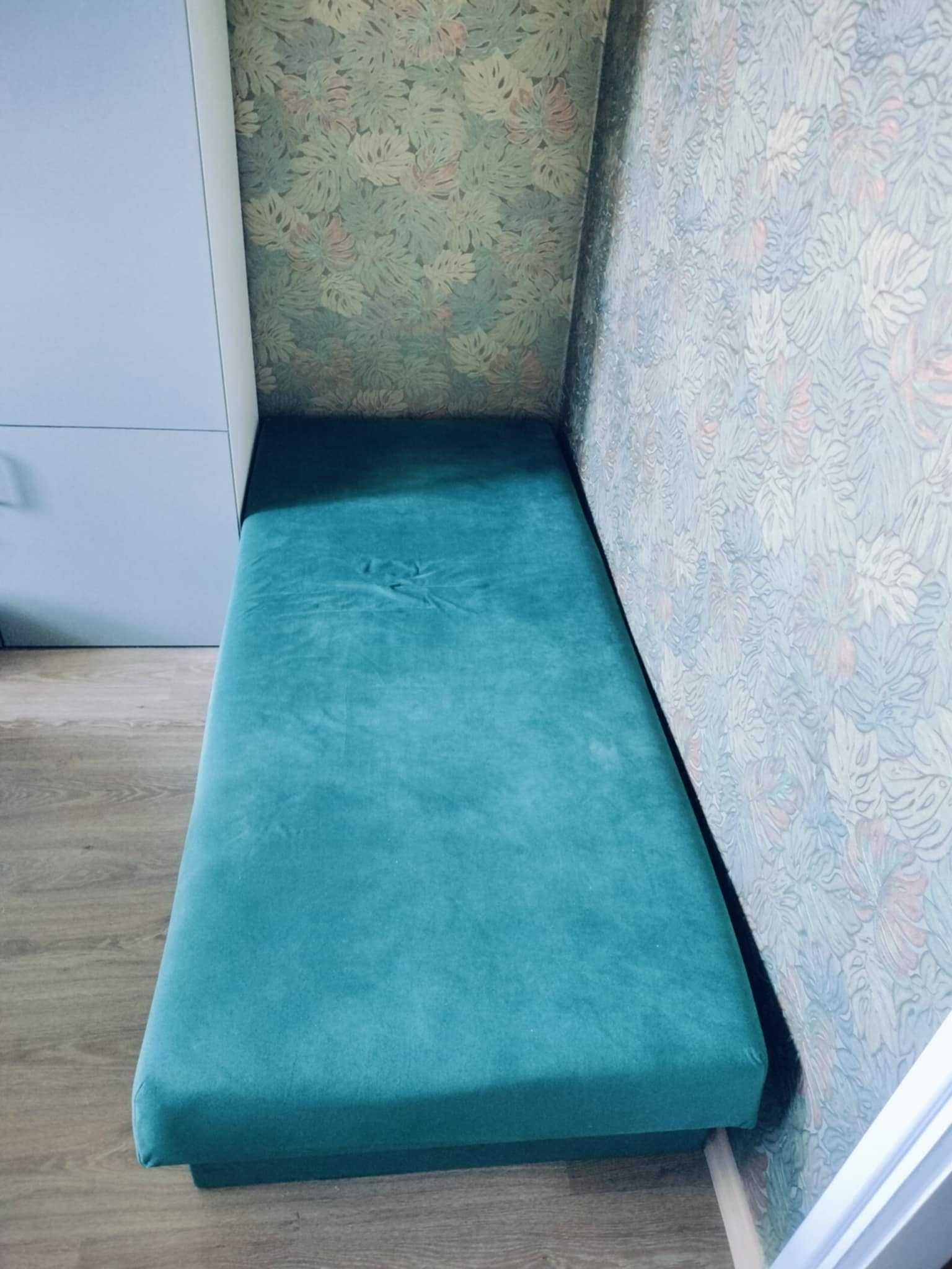Tapczan kanapa wersalka łóżko zielone ze skrzynią