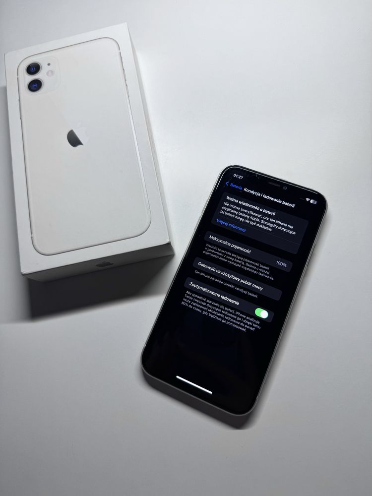 iPhone 11 64GB | White | Bateria 100% | Dowód zakupu