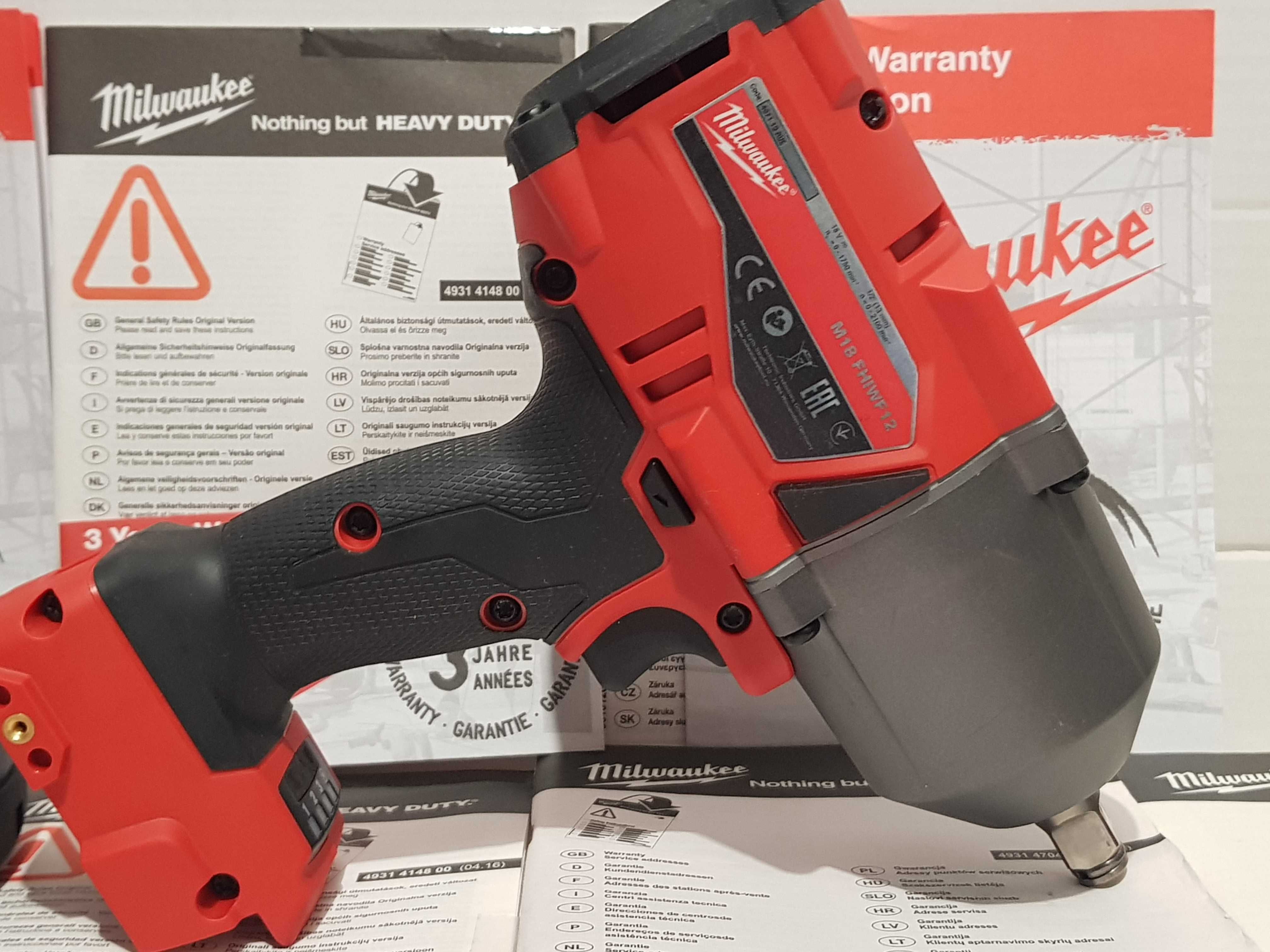 Komplet zestaw klucz MILWAUKEE M18 FHIWF 12 +bateria 18v 6Ah NOWY