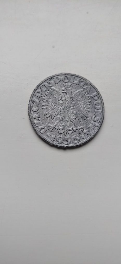 II RP 5 złotych 1936 Żaglowiec srebna